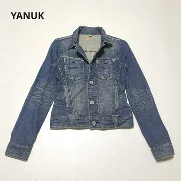 YANUK 야누크 스트레치 데님 자켓 데미지 가공 데님 P 사이즈
