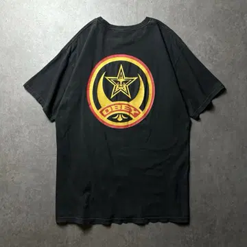 OBEY 로고 프린트 초승달 별 스트릿 스케이터 블랙 블랙 L