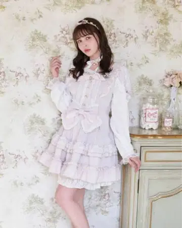 티아라 리본 티어드 원피스