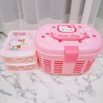 키티 레트로 보관 피크닉 케이스 핑크 레어 산리오