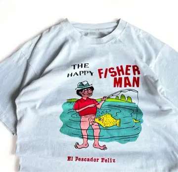 80-90s "the happy fisherman USA 티셔츠