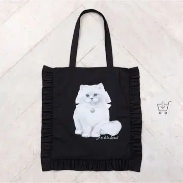 DearMyLoveRose 고양이 프릴 토트백 블랙 백