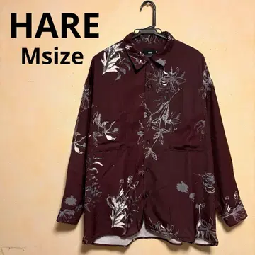 HARE 패턴 셔츠 긴팔 와인
