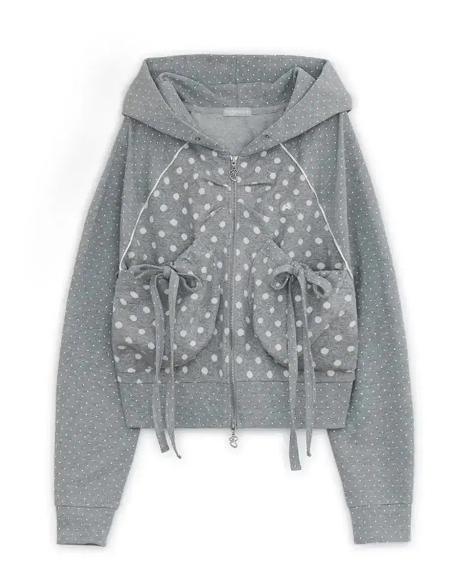 Hug Your Skin Dot Big Pocket Hoodie Zip-Up Gray Rilakkuma Koiseio