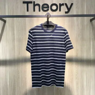 Theoy 띠어리 린넨 100% 보더 티셔츠
