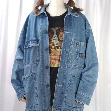 used M 사이즈 지엘 하트 데님 커버올 워시 블루 계열