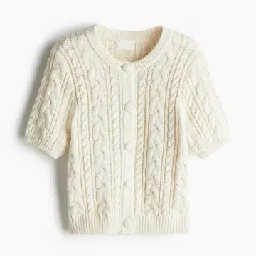 택 포함 새상품 H&M 케이블 니트 가디건