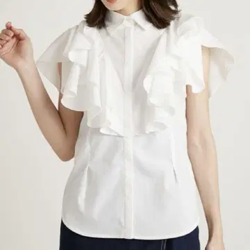 SNIDEL 스나이델 셔츠 칼라 프릴 블라우스 프릴 블라우스 셔츠