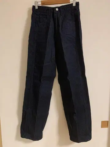 FACADE PATTERN 다크 블루 와이드 레그 데님 팬츠