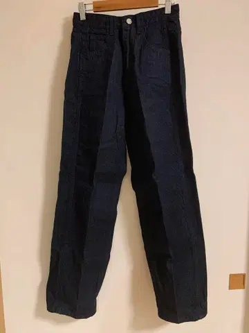 FACADE PATTERN 다크 블루 와이드 레그 데님 팬츠