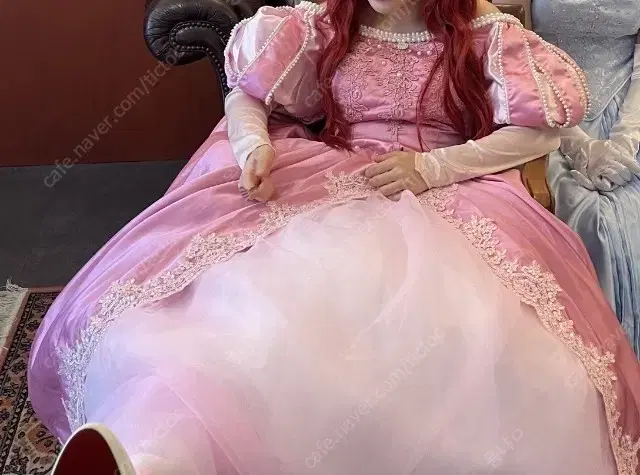 Disney The Little Mermaid Ariel Pink Dress Cosplay Costume