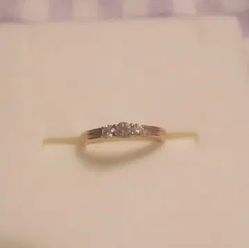 K10PG 3 스톤 0.178ct 다이아몬드 반지 4호