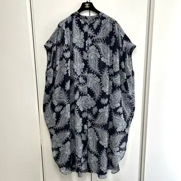 patterntorso 패턴 토르소 시어 원피스 페이즐리 무늬 네이비 F