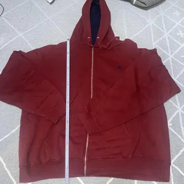 챔피온 버건디 풀 집업 후드티 2XL