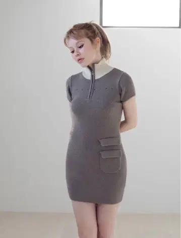 andmary 앤드 마리 leila knit mini dress