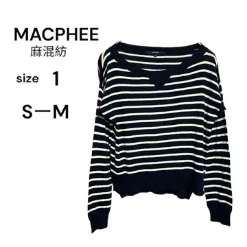 MACPHEE 보더 얇은 소재 니트 스웨터 S~M 봄/여름