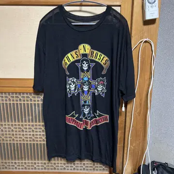 GUNS N' ROSES 건즈 앤 로제스 티셔츠 xl 블랙 락 얇은 소재