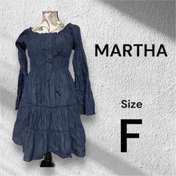 MARTHA 다크 블루 셔링 원피스 F 사이즈