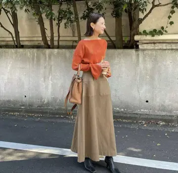 CLANE 클라네 DOME LINE SKIRT 롱 스커트
