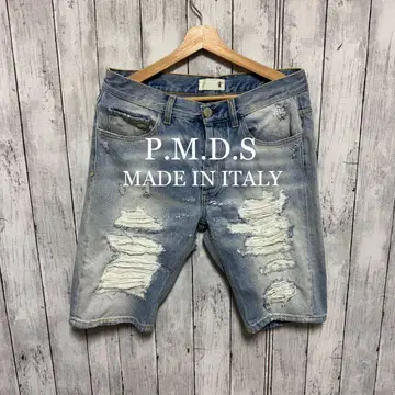 P.M.D.S 데미지 가공 데님 숏 팬츠! 이탈리아제!
