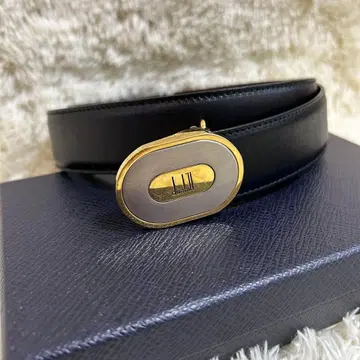 새상품급 dunhill 던힐 리버서블 벨트 가죽 블랙 브라운 금은 로고