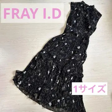 FRAY I.D 쉬폰 플리츠 프린트 원피스 프레이 아이디 1 사이즈