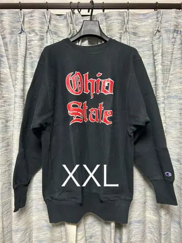 XXL 90s 챔피언 OHIO 리버스 위브 블랙 맨투맨