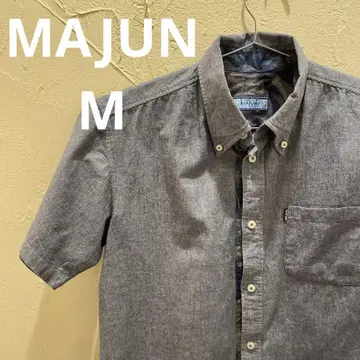 마준 MAJUN OCEAN BLUE 카리유시 의류 반팔 셔츠 M 사이즈