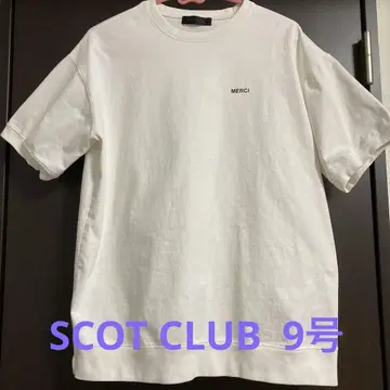 SCOT CLUB MERCI 로고 화이트 티셔츠 반팔