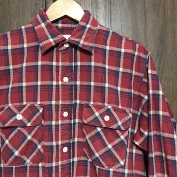 STUDIO D'ARTISAN 체크 플란넬 셔츠 M 빨간색