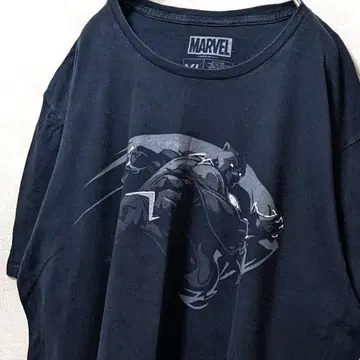 마블 블랙 팬서 빅 로고 티셔츠 블랙 검정 XL 구제 의류