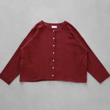 huis 셔틀 더블 거즈 숏 가디건 (다크 레드) 704