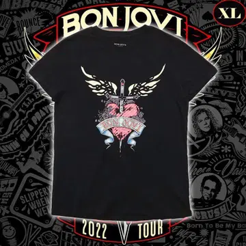 Bon Jovi 본 조비 2021 하트 & 윙 로고 티셔츠 XL