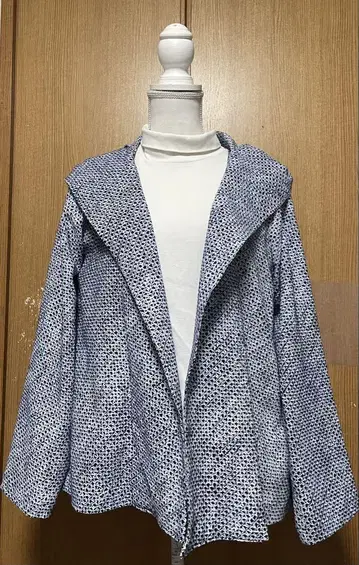 기모노 리메이크 심플 아리마츠 시로기 후드 부착 자켓 L~L L 사이즈