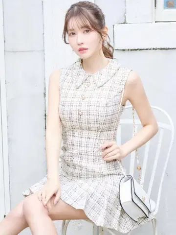 sugar Jewel 슬리브리스 체크 원피스 S 사이즈