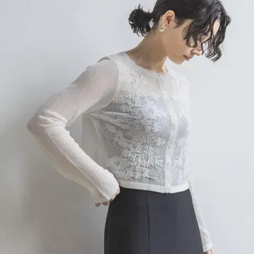 아파트 바이 메쉬 레이스 가디건