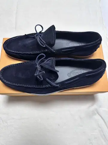 <> TOD'S 네이비 스웨이드 로퍼 드라이빙 슈즈
