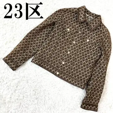 23구 23KU 카라 부착 자켓 올 패턴 브라운 38 B8392