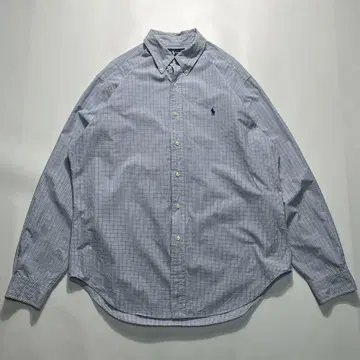 Ralph Lauren 버튼 다운 셔츠 체크 L 원 포인트 6744