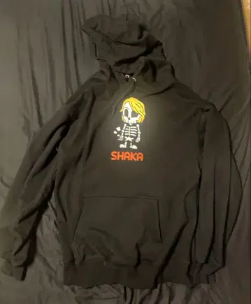 SHKA 스켈레톤 캐릭터 후드티 블랙