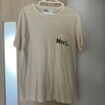 MHL. 베이지 아이보리 포켓 티셔츠