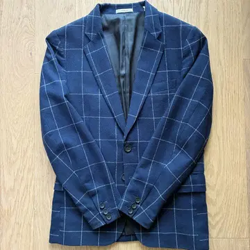 relume 네이비 체크 무늬 테일러드 자켓 S