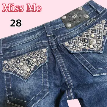 Miss Me 미스미 데님 스키니 스터드 반짝이 소가죽 28