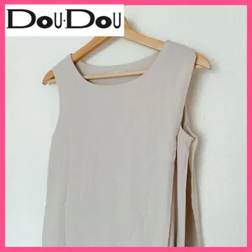 DouDou 베이지 슬리브리스 튜닉