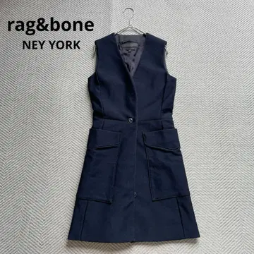 컨디션 최상 rag&bone 롱베스트 노카라 다크 네이비 S 상당
