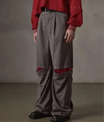 GRANCY 얇은 명주 레이어드 슬랙스