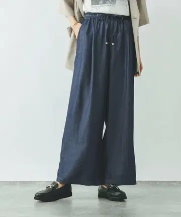 글로벌 워크 에어리 릴랙스 데님 이지 팬츠 네이비 데님 M