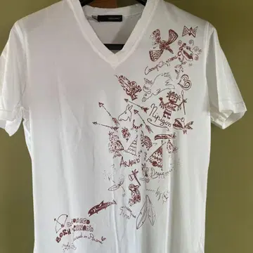 Dsquared2 아트 프린트 V넥 티셔츠