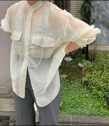 스픽 앤 스팬 시어 노카라 셔츠