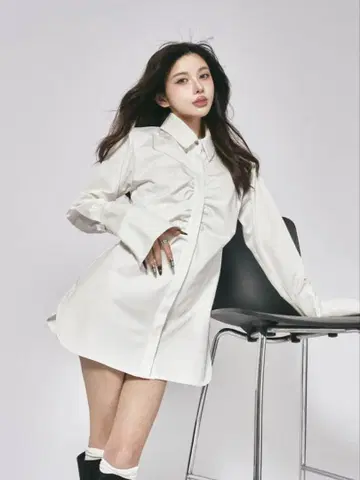 다리치 허리 커브 셔츠 원피스